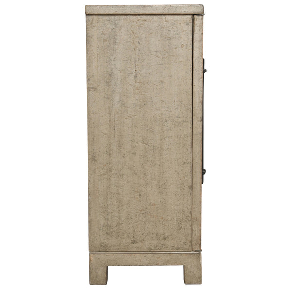 Landon Solid Wood 6Dr Cabinet with Mirror Accents - Cream