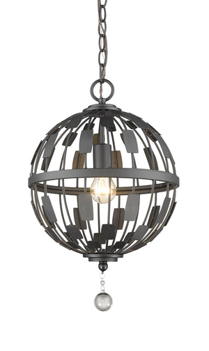 Almet 1 Light Pendant in Bronze Finish