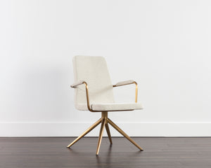 HILDA SWIVEL DINING ARMCHAIR - CHACHA CREAM
