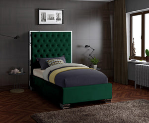 Priscilla Twin Bed In Green Velvet