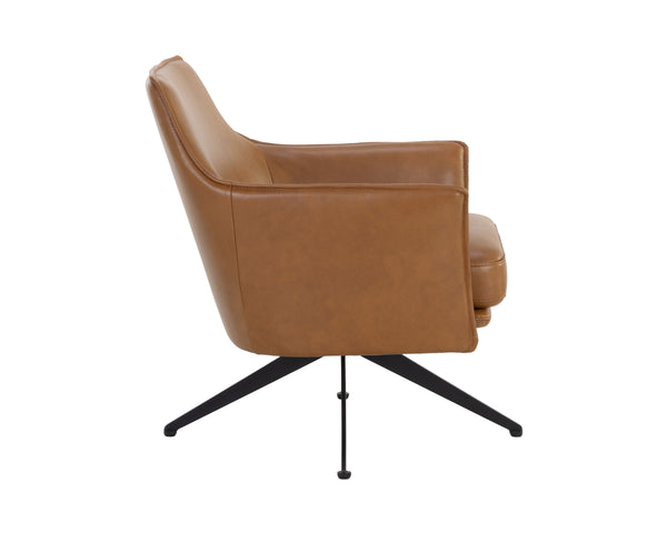 CROSBY SWIVEL LOUNGE CHAIR - MISSOURI COGNAC LEATHER