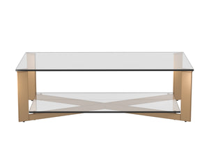 XAVIER COFFEE TABLE - RECTANGULAR - ANTIQUE BRASS