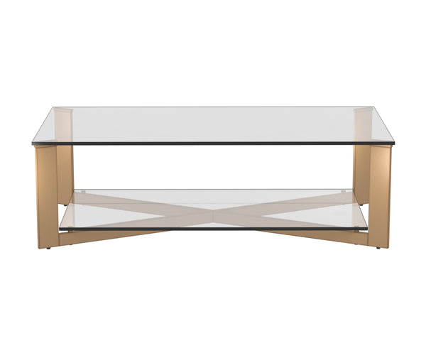 XAVIER COFFEE TABLE - RECTANGULAR - ANTIQUE BRASS