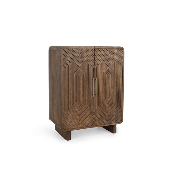 Holmes Mango Wood Bar Cabinet - Artisan Brown
