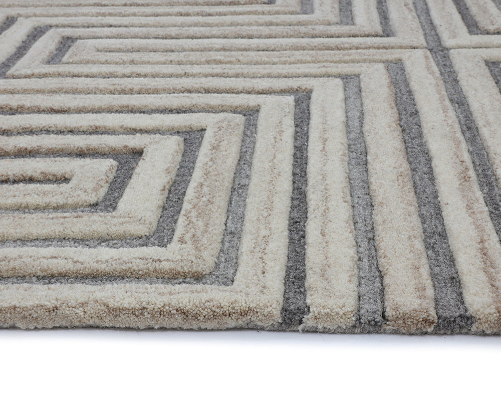 OSLOW HAND-TUFTED RUG - BEIGE / GREY - 10' X 14'