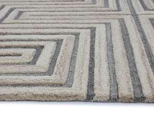 OSLOW HAND-TUFTED RUG - BEIGE / GREY - 10' X 14'