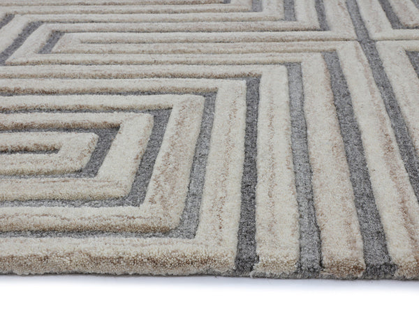 OSLOW HAND-TUFTED RUG - BEIGE / GREY - 10' X 14'