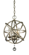 Acadia 3 Light Pendant in Antique Silver Finish