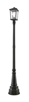 Beacon 3 Light Outdoor Post Mounted Fixture in Oil Rubbed Bronze Finish