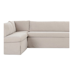 Moe's Fable Slipcover L-Shape Banquette 139.5" Beige