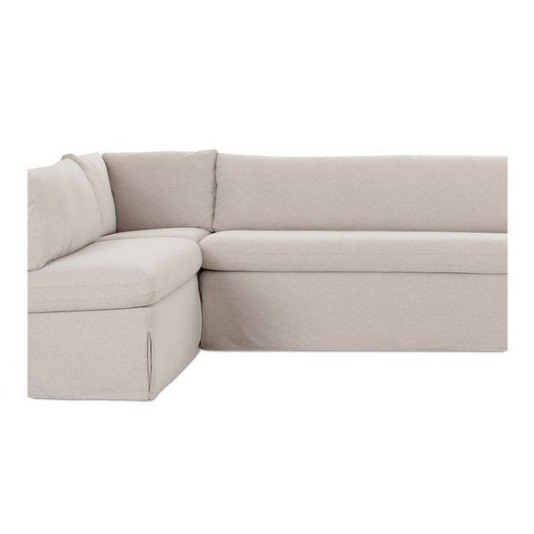 Moe's Fable Slipcover L-Shape Banquette 139.5" Beige