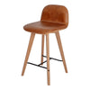 Napoli Leather Counter Stool with Oak Legs