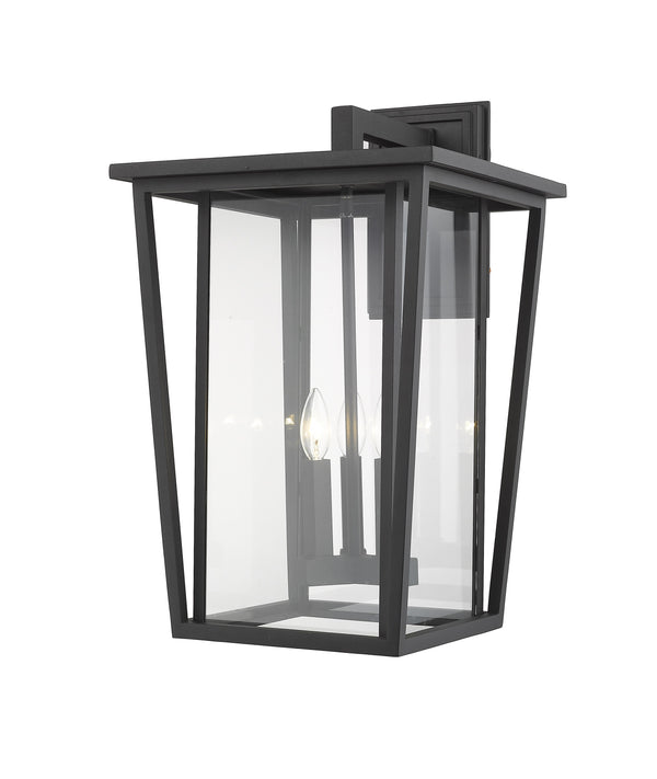 Seoul 3 Light Outdoor Wall Sconce in Black Finish