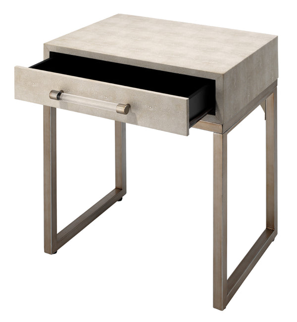 Kain Faux Shagreen Side Table, Cream