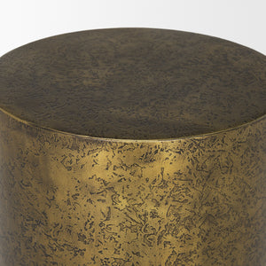 Rosh Textured Gold Metal w/ Acid Wash  Accent Table