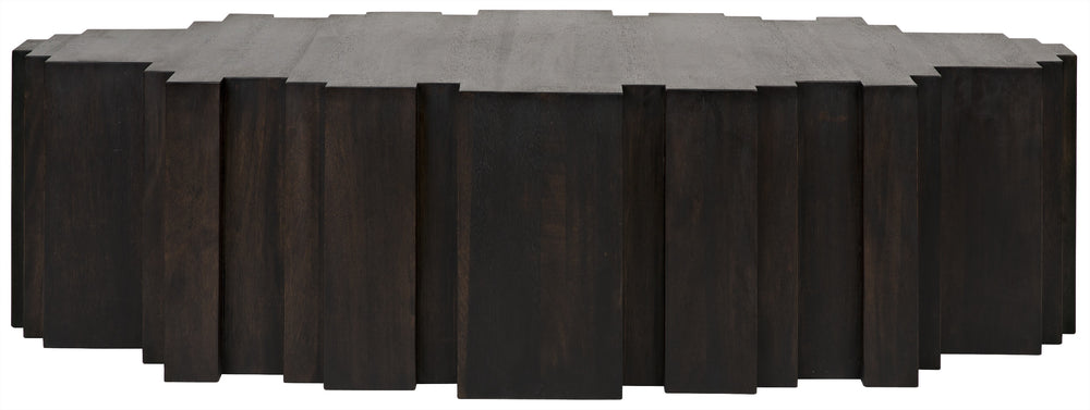 Royce Ebony Walnut Coffee Table in Walnut and Veneer Finish