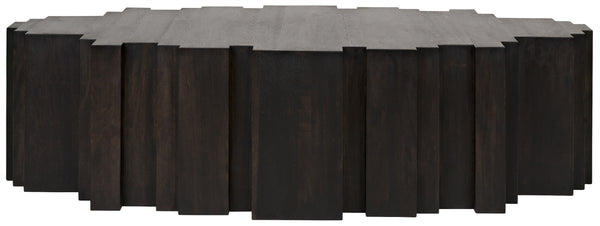 Royce Ebony Walnut Coffee Table in Walnut and Veneer Finish