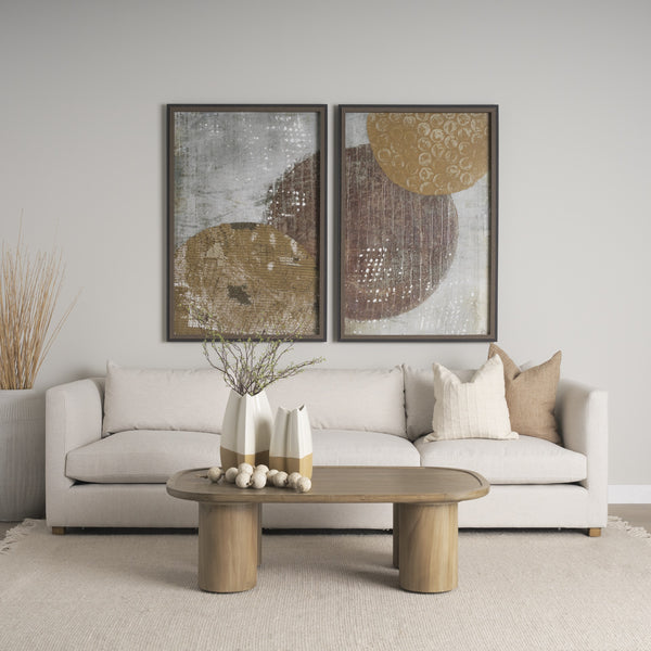 Vania Large Off White w/ Tan Textured Ceramic Vase