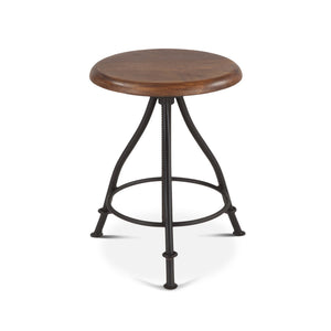 Industrial Loft Acacia Wood Adjustable Bar Stool