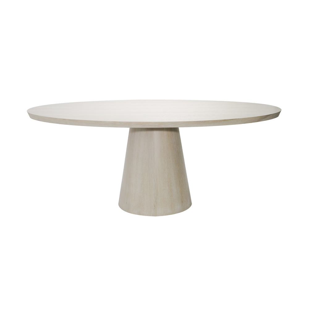 OVAL CERUSED OAK DINING TABLE