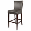 Milton Bonded Leather Bar Stool Wenge Legs In Vintage Gray
