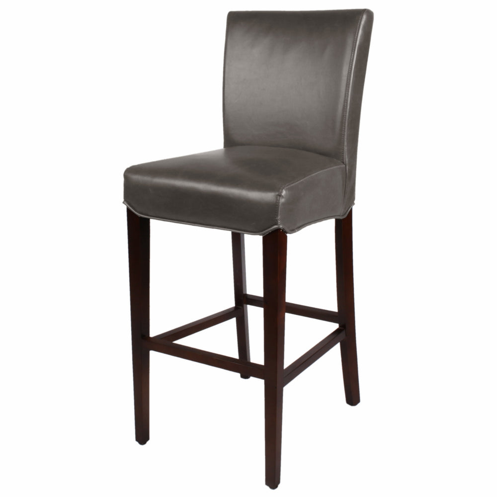 Milton Bonded Leather Bar Stool Wenge Legs In Vintage Gray