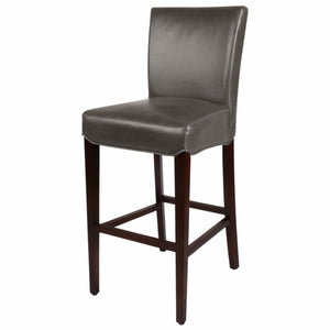 Milton Bonded Leather Bar Stool Wenge Legs In Vintage Gray