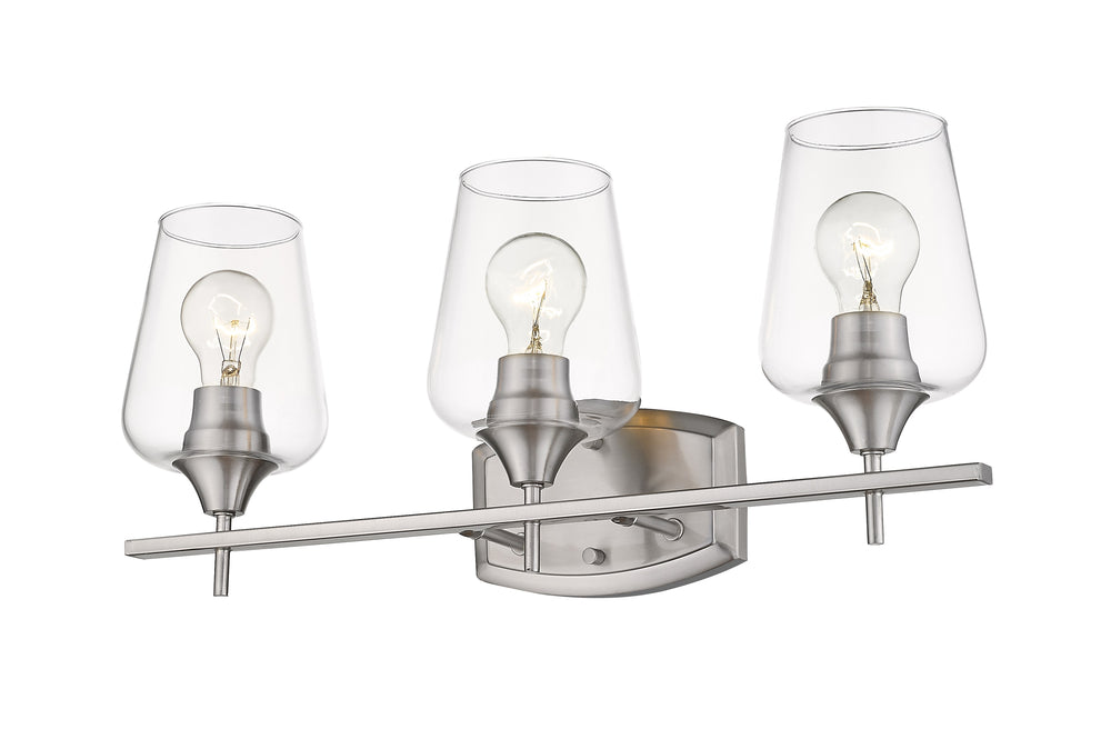Joliet 3 Light Vanity in Brushed Nickel Finish