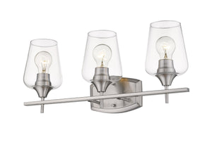 Joliet 3 Light Vanity in Brushed Nickel Finish