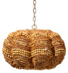Clamshell Wood Beaded 4-Light Small Chandelier