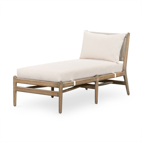 Rosen Outdoor Chaise In Natural Eucalyptus