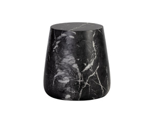 Aries Side Table - Marble Look - Black