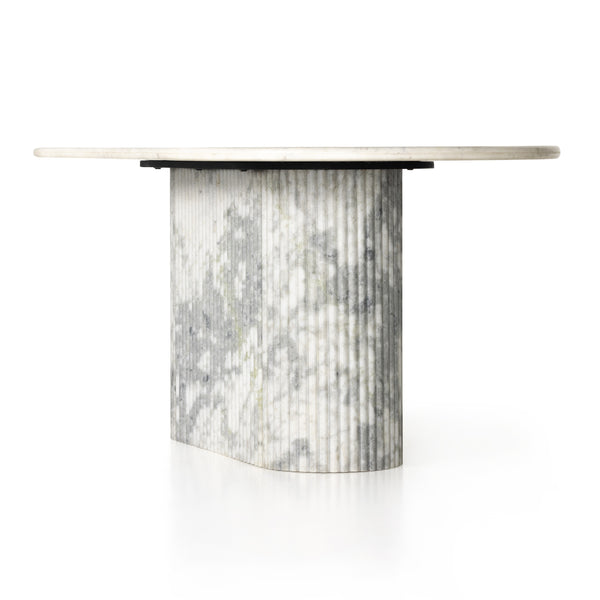 Oranda Dining Table In Polished White Marble