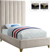 Glenda Twin Bed In Cream Velvet