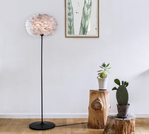 Eos Medium Floor Lamp in Grey with White Base