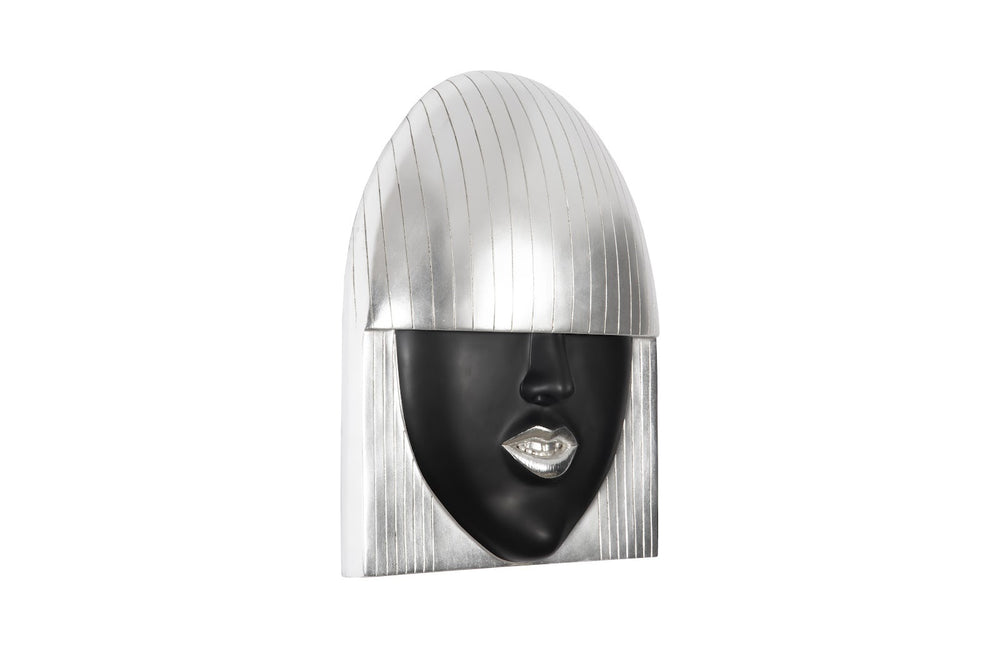 Fashion Faces Wall Art, Large, Smallile, Black And Silver Leaf