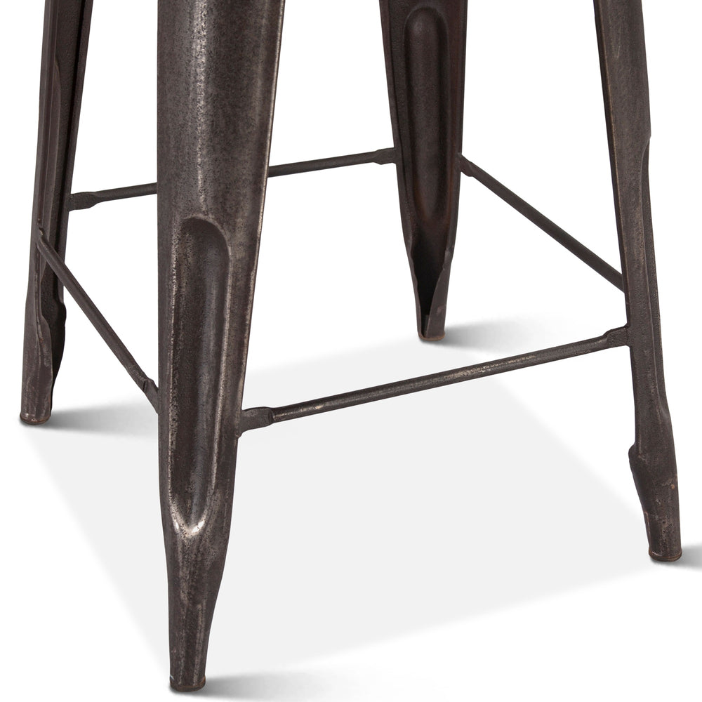 Eiffel 12" Barstool, Teak Top