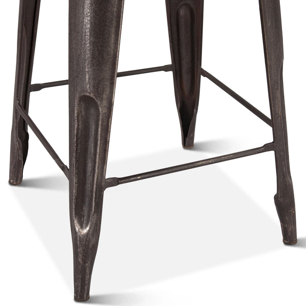Eiffel 12" Barstool, Teak Top
