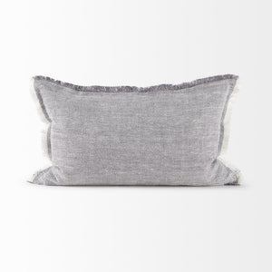 Thais 13L x 21W Gray Fabric Fringed Decorative Pillow Cover