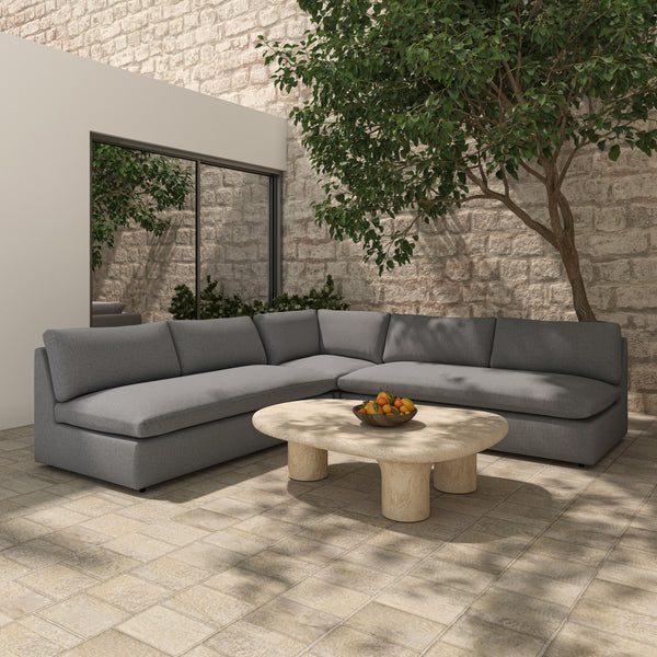 Moe's Miles Outdoor Corner Sofa in Grey