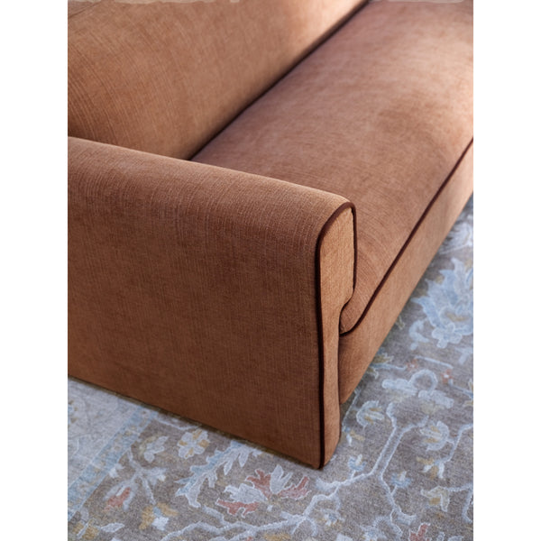 Moe's Leo Sofa in Light Brown with Rolled Arms