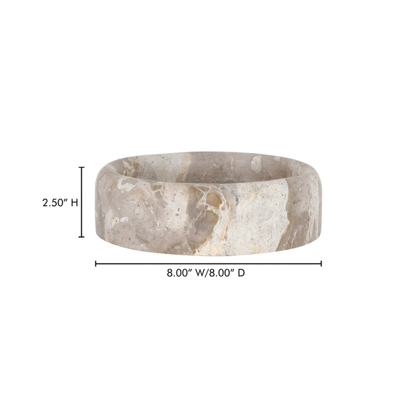 Anais Catchall in Panther Beige Marble, 8"