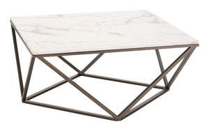 Tintern Coffee Table White & Antique Brass
