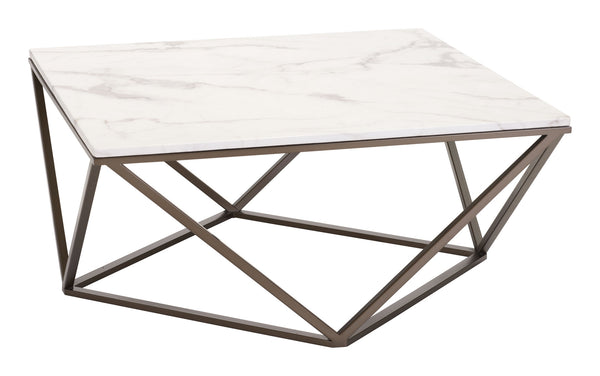 Tintern Coffee Table White & Antique Brass