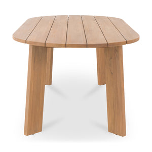 Delta Oval Outdoor Dining Table in Natural Teak