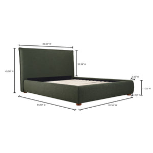 Moe's Luzon King Bed in Deep Forest Green