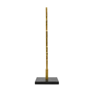 BRUTALIST METAL SCUPLTURE WITH BLACK MARBLE BASE
