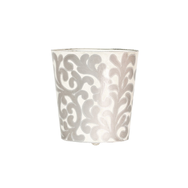 OVAL WASTEBASKET SLVR/CREAM