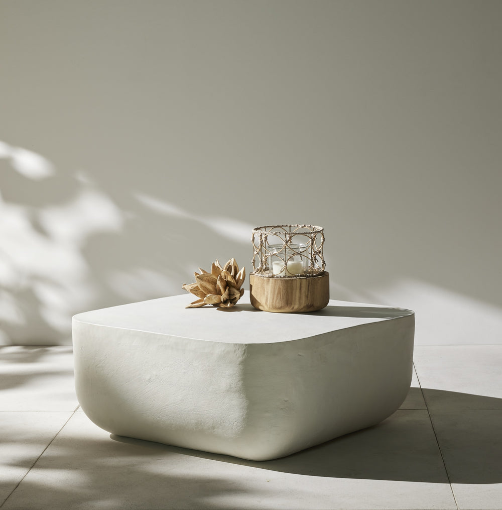 Basil Square Outdoor Coffee Table In White