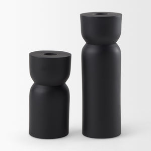 Malta Small Black Metal Candle Holder